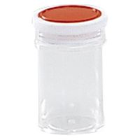シント―化学 スチロール瓶 透明(押込蓋) 10259108 フタ:オレンジ(基本色) 101-59209(90CC) 1個（直送品）