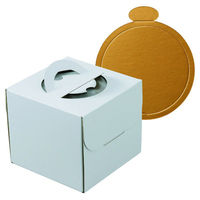 ヤマニパッケージ ケーキ箱 デコホワイト150 4.5号 中央差し 金台紙付丸型 DE-220TM 1ケース(100個(1個×100)（直送品）