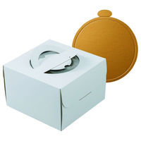 ヤマニパッケージ ケーキ箱 デコホワイト150 6号 中央差し 金台紙付丸型 DE-222TM 1ケース(100個(1個×100)（直送品）