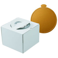 ヤマニパッケージ ケーキ箱 デコホワイト150 6号 上差し 金台紙付丸型 DE-226TM 1ケース(100個(1個×100)（直送品）
