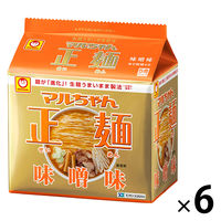 東洋水産　マルちゃん正麺 味噌味 袋麺　1セット（30食：5食入×6パック）