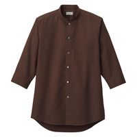 ボンマックス メンズスタンドカラー七分袖シャツ ブラウン S FB5052M 1枚（直送品）