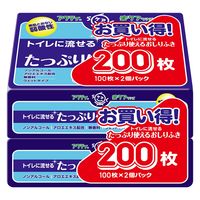 日本製紙クレシア アクティ トイレに流せる たっぷり使える おしりふき 1パック（100枚入×2個）