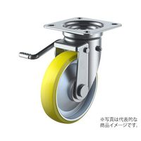 ユーエイ JB型キャスター 自在車プレート式(ダブルストッパー付) UWEJB-200(L) 1個 62-9776-04（直送品）