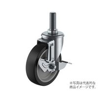 サイレンス型キャスター 自在車ねじ込み式(ストッパー付) 径100mm ゴム車輪(ナイロンホイル) SFHT-100NRBDSM16 40 1個（直送品）