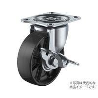 ユーエイ GーS型キャスター 自在車プレート式(ストッパー付) 径50mm ナイロン車輪(黒) G-50BNS 1個 62-9775-12（直送品）