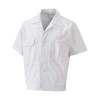 アズワン 男性半袖上着 帯電防止 ホワイト L 65-1702-85 1着（直送品）