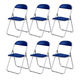 藤沢工業 折リたたみイス パッドタイプ ブルー 1箱（6脚入） 幅425mm パイプ椅子 折り畳みチェア