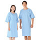 KAZEN 検診衣 （検査着 患者衣） 男女兼用 サックスブルー（水色） M 227-91（直送品）