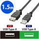 エレコム USB2.0延長ケーブル/ノーマル USB（A）オス - USB（A）メス ブラック 1.5m U2C-E15BK 1個（直送品）