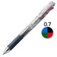 ゼブラ 油性ボールペン　クリップ-オンスリム　４色　０．７ｍｍ　透明軸 B4A5-C 10本