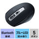 ワイヤレスマウス　無線　Bluetooth　静音　5ボタン　中型サイズ　ブルーLED　MA-BTBL162BK　サンワサプライ　1個