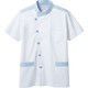 住商モンブラン MONTBLANC（モンブラン） 調理衣 兼用 半袖 白/ブルー LL 1-592 1枚（直送品）