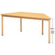アール・エフ・ヤマカワ 介護用ダイニングテーブル（高さ調整機能付き）  台形型  1台（2梱包）ソフトエッジ付 木目調