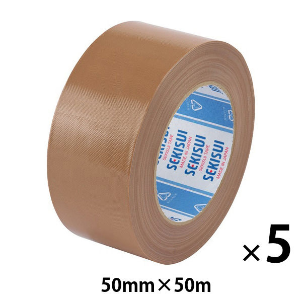 積水 布テープ 5巻 NO.600 幅50mm×長さ25m ガムテープ - 梱包、テープ