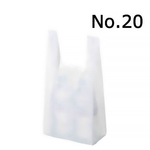国産レジ袋 乳白 20号 1袋（100枚入） 福助工業 オリジナル - アスクル