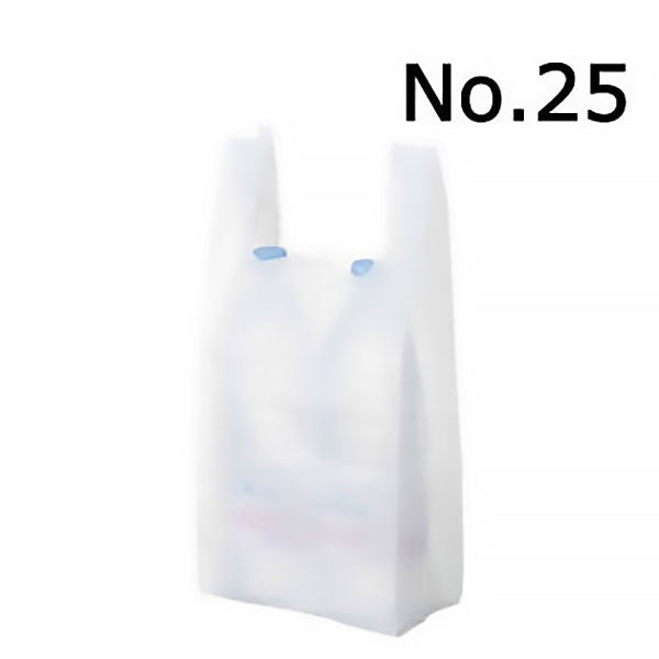 国産レジ袋　乳白　25号　1袋（100枚入）　福助工業 オリジナル