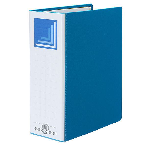 ハピラ　片開きパイプ式ファイル　A4タテ　とじ厚80mm　ブルー　1箱（24冊：12冊入×2箱）