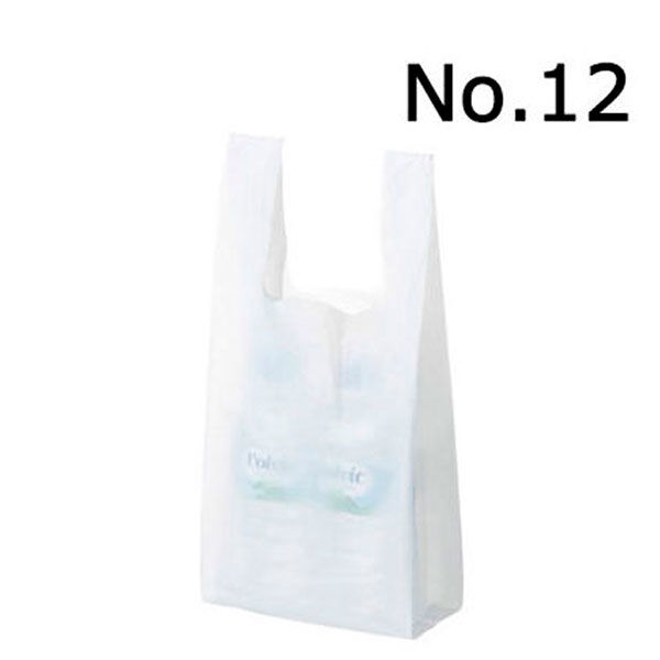国産レジ袋　乳白　12号　1箱（1000枚：100枚入×10袋）　福助工業  オリジナル