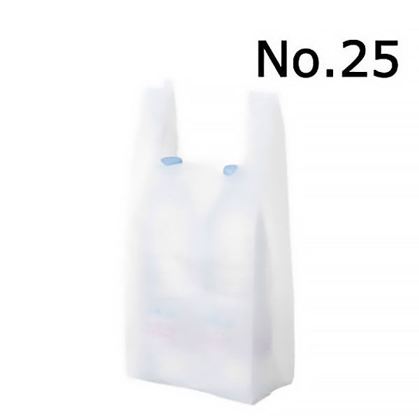 国産レジ袋　乳白　25号　1箱（1000枚：100枚入×10袋）　福助工業  オリジナル
