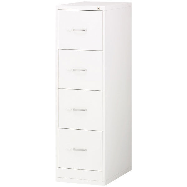 Ceha A4スチールキャビネット ファイリングキャビネット 4段 ホワイト 幅400×奥行620×高さ1335mm 1台　（直送品）
