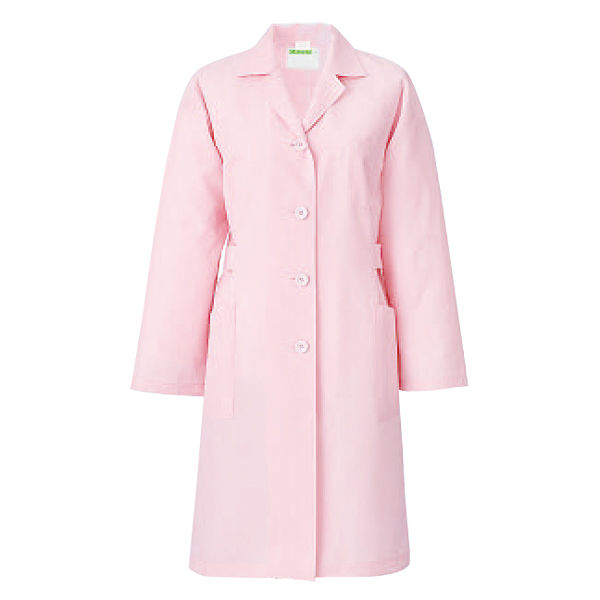 KAZEN（カゼン） レディス薬局衣（ハーフ丈）261 長袖 シングル ピンク L 医療白衣 ドクターコート 診察衣