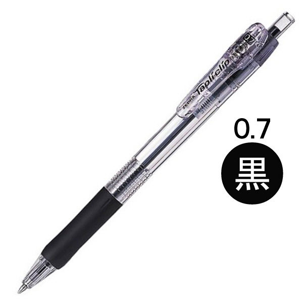 油性ボールペン タプリクリップボールペン 0.7mm 黒 10本 BN5-BK