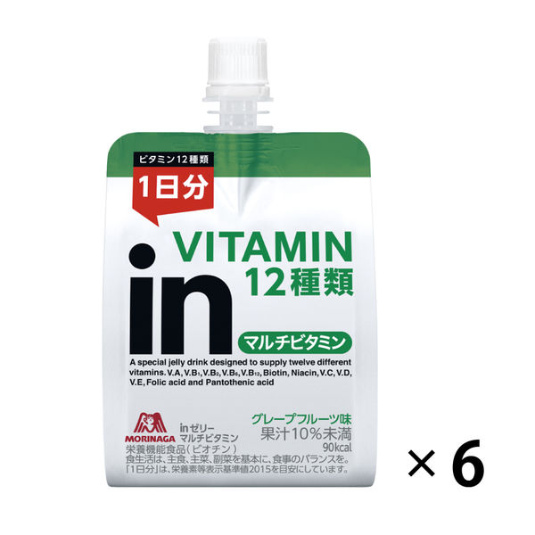 森永製菓　inゼリー（インゼリー） マルチビタミン　1箱（6袋入）　栄養補助ゼリー
