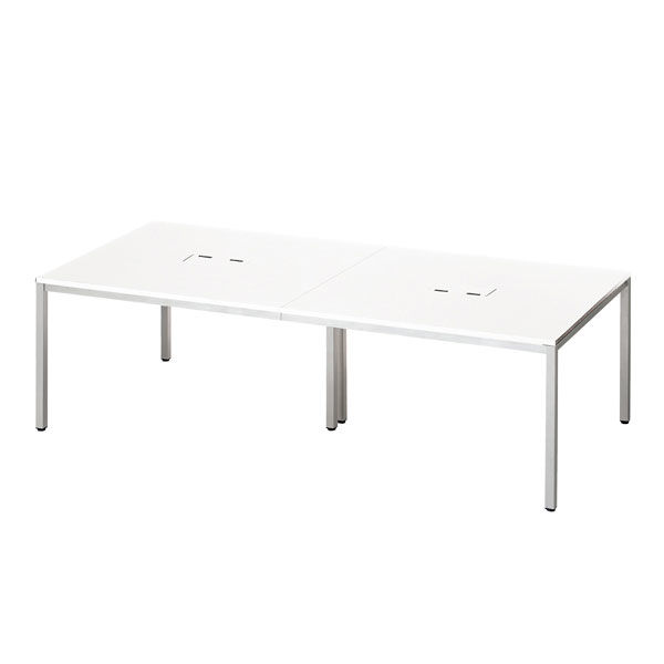 アール・エフ・ヤマカワ OAミーティングテーブル 長型 ホワイト 幅2100×奥行900×高さ700mm 1台（2梱包）