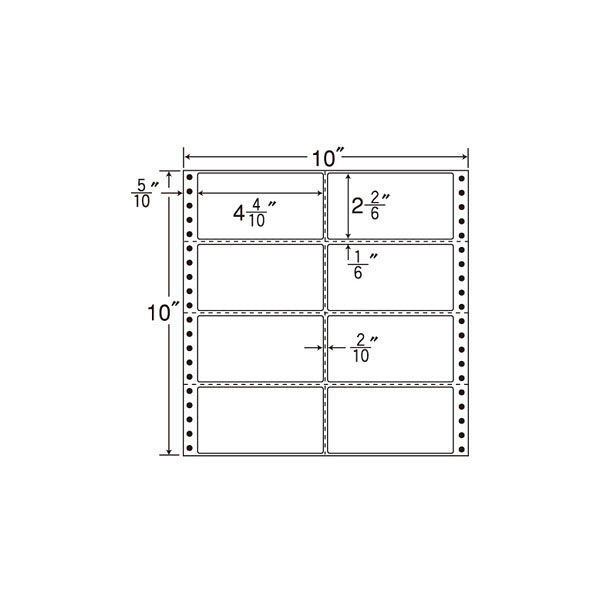 東洋印刷 ナナフォーム タックフォームラベル 白 8面 1箱（500シート入） MT10H（直送品）