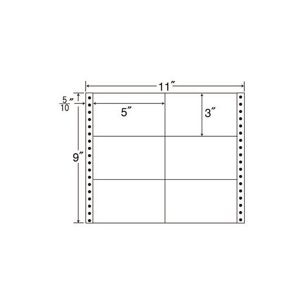 東洋印刷 ナナフォーム タックフォームラベル 白 6面 1箱（500シート入） M11A（直送品）