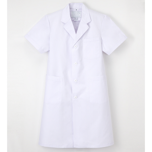 ナガイレーベン 男子シングル半袖診察衣 （ドクターコート） 医療白衣 ホワイト LL EP-112（取寄品）