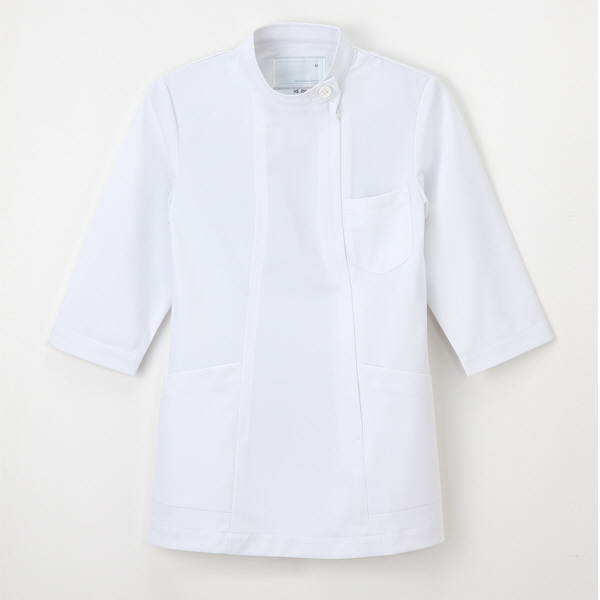 ナガイレーベン 看護上衣7分袖 ナースジャケット 医療白衣 女性用 ホワイト S HS-951（取寄品）