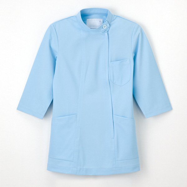 ナガイレーベン 看護上衣7分袖 ナースジャケット 医療白衣 女性用 サックス S HS-951（取寄品）
