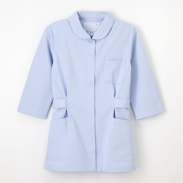 ナガイレーベン 女子上衣7分袖 ナースジャケット 医療白衣 ブルー M HO-1911（取寄品）