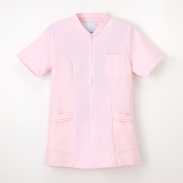 ナガイレーベン 看護衣上衣半袖 ナースジャケット 医療白衣 女性用 ピンク LL TS-2087（取寄品）