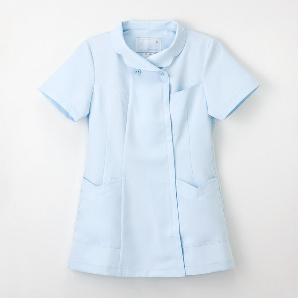 ナガイレーベン 女子上衣 半袖 ブルー EL FY-4582（取寄品）