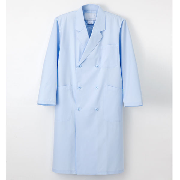 ナガイレーベン 男子ダブル診察衣 （ドクターコート） 医療白衣 長袖 ブルー S KEX-5100（取寄品）