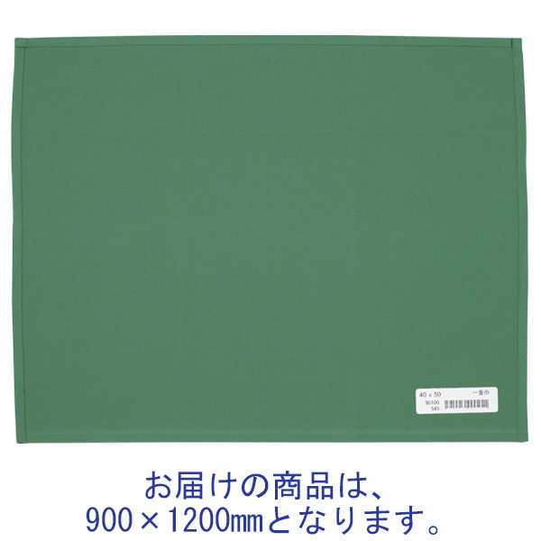 ナガイレーベン 一重四角巾 綿布 穴なし 900×1200mm グリーン AD-90100（取寄品）