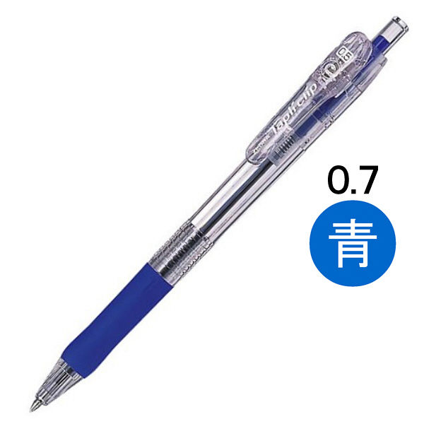 油性ボールペン タプリクリップボールペン 0.7mm 青 50本 BN5-BL