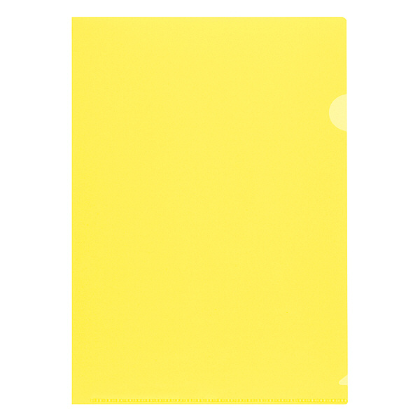 プラス 高透明カラークリアホルダー A4 イエロー 黄色 1箱(600枚) ファイル 80163