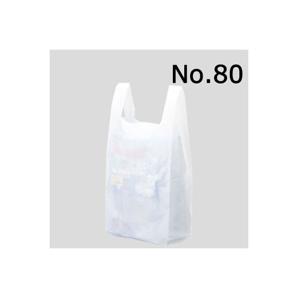 国産レジ袋　乳白　80号　1セット（3000枚：500枚入×6箱）　福助工業 オリジナル