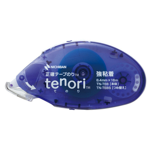 ニチバン　テープのりtenori　強粘着　本体　青　TN-TE8　1セット（5個：1個×5）