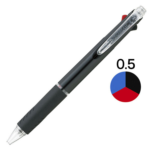 ジェットストリーム 3色ボールペン 0.5mm 油性 黒軸 10本 SXE3-400-05