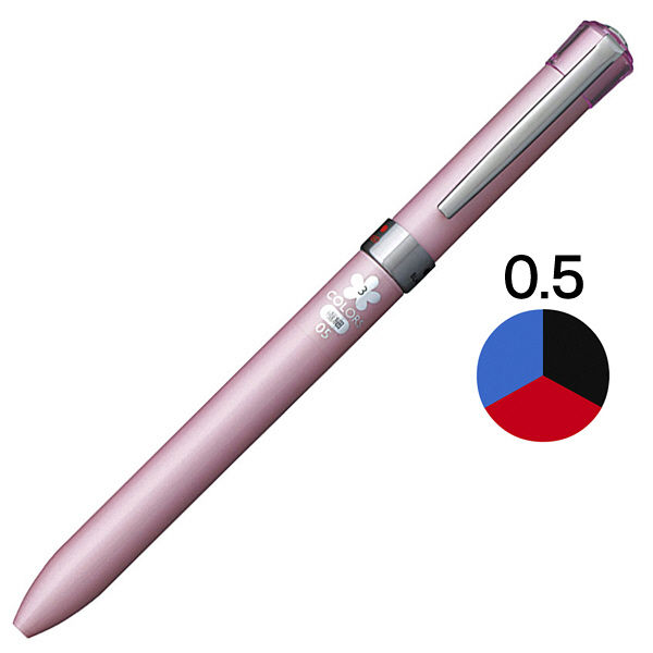 ジェットストリームF（回転繰り出し式） 3色ボールペン 0.5mm シュガーピンク軸 3本 SXE3-601-05 三菱鉛筆uni