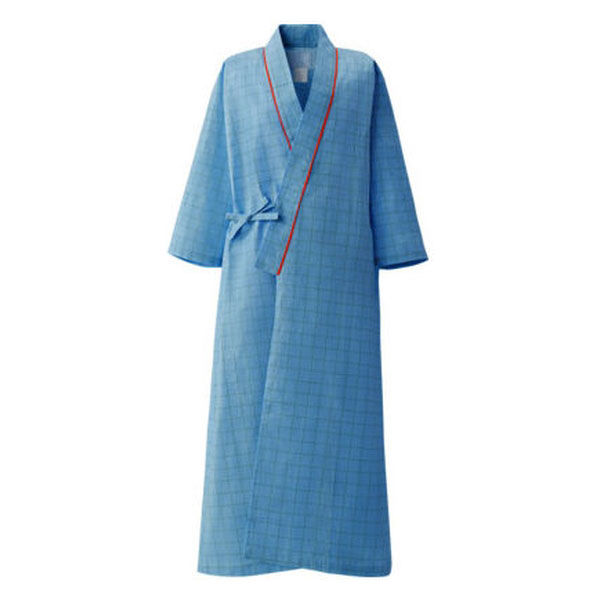 住商モンブラン 患者衣 浴衣式 （男女兼用 8分袖） ブルー S 59-441