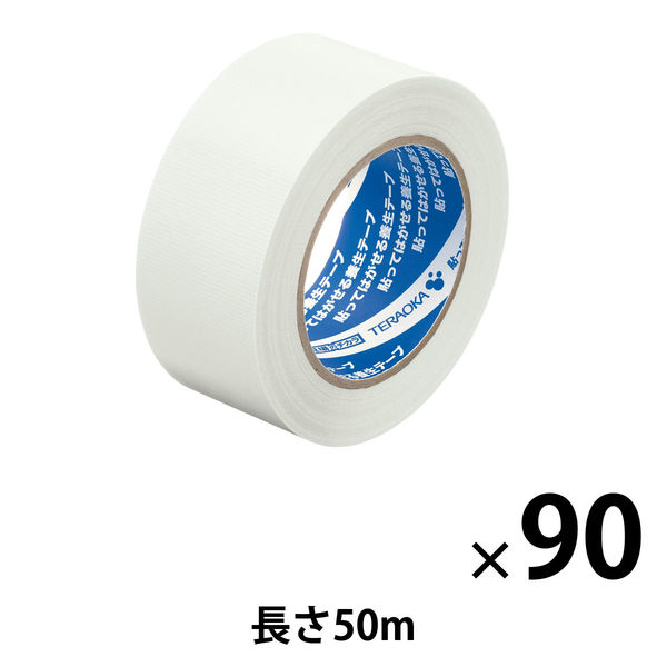 現場のチカラ 貼ってはがせる養生テープ 半透明 幅50mm×長さ50m 寺岡製作所 1セット（90巻入）  オリジナル