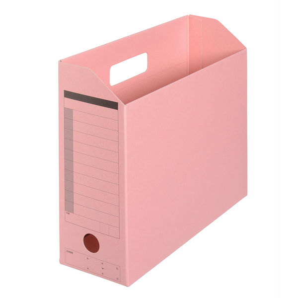 プラス　ボックスファイル　A4ヨコ　ピンク　1セット（5冊：1冊×5）