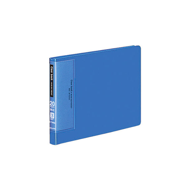 コクヨ　クリヤーブック（ウェーブカット・固定式）　B6ヨコ20ポケット　青　ブルー　ラ-T568B　2冊