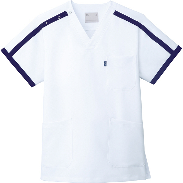 ミズノ ユナイト スクラブ（男女兼用） ホワイト 5L MZ0090 医療白衣 1枚（取寄品）